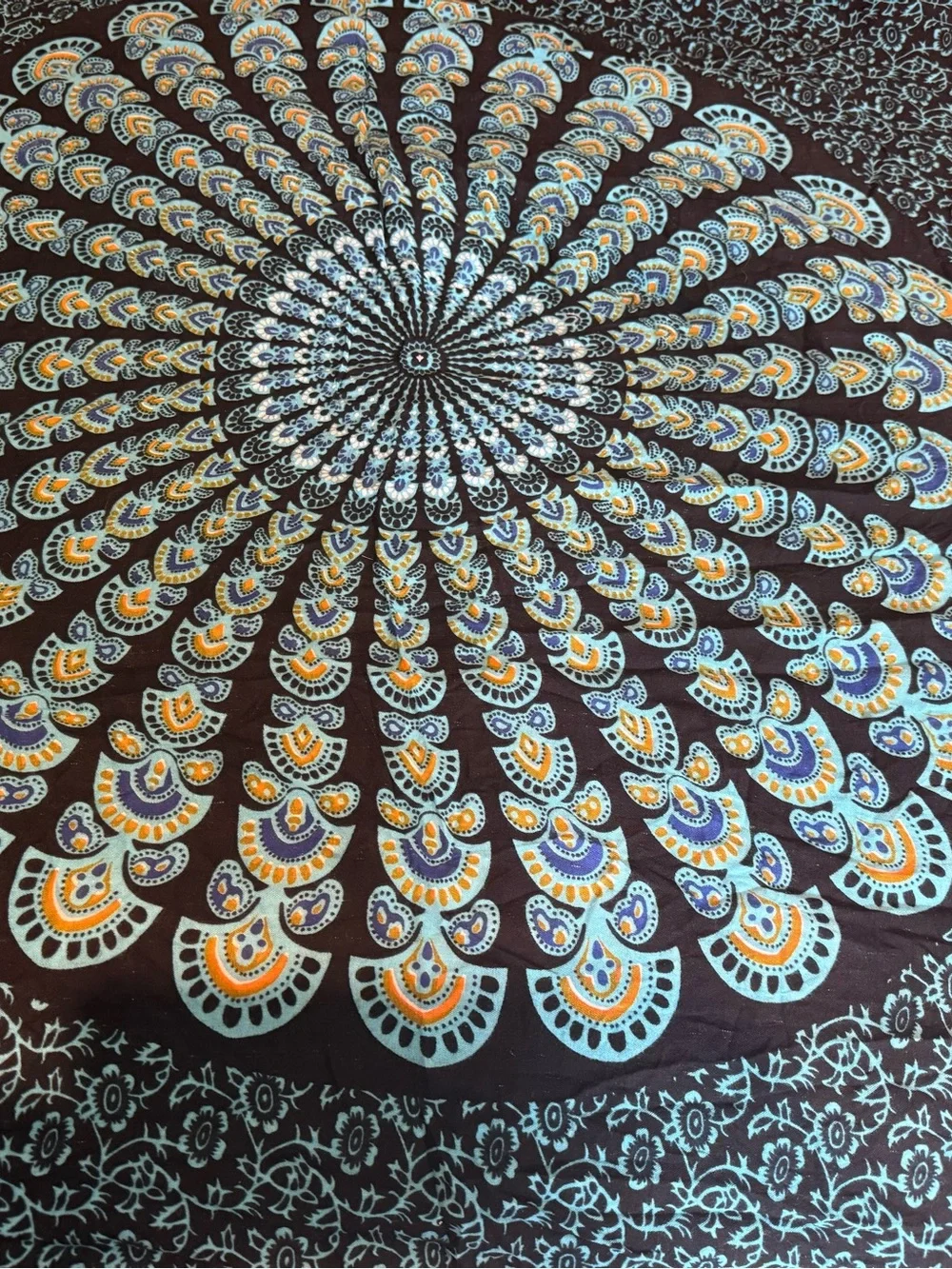 Vibrant Cotton Multicolor Mandala Wall Tapestry - Home Wall Decor